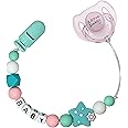 HELERKOL Cyan Pink Style Pacifier Clip with Cute Magnetic Pacifier Reborn Dolls Toy Accessories (Star)