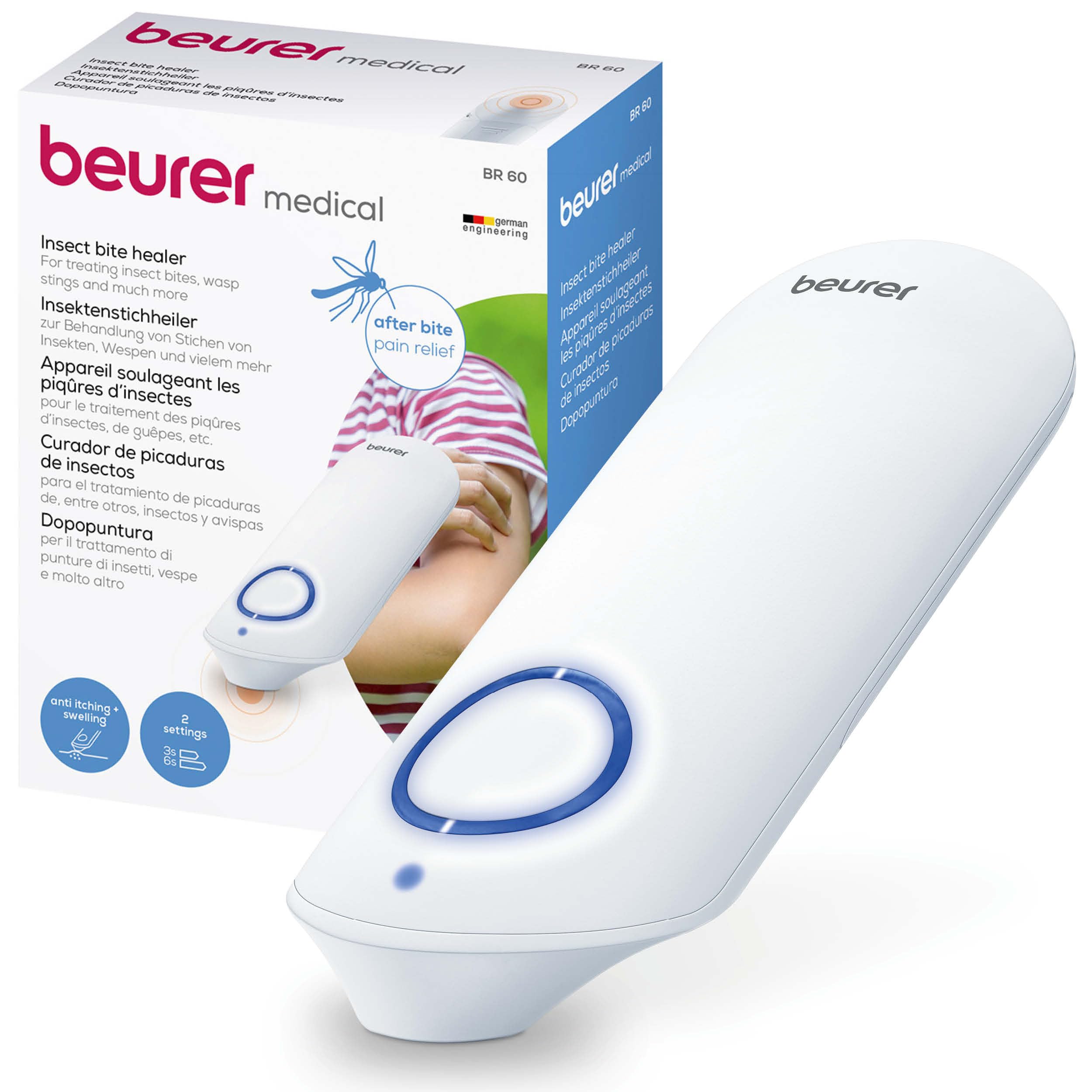 Beurer BR 60 Insect Bite Treatment for Insect Stings and Bites, Relieves Itching and Swelling, No Chemicals, Small and Handy