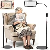 Hands Free Floor Magnifying Glass, with Light and Stand, 48-LEDs Rechargeable Floor Magnifying, Suitable for Reading, Sewing, Crafts, DIY, Embroidery, Close Work. Magnifiers for Seniors
