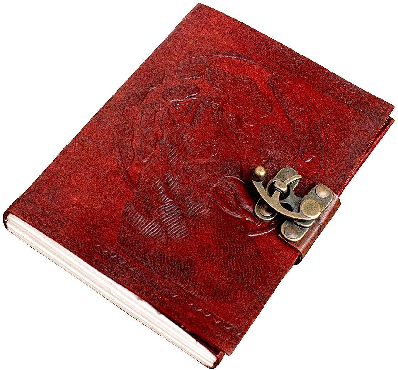 OVERDOSE Wolf Journal Notebook - Handmade Antique Journal For Students Office Travel Men Women Diary - Leather Sketchbook - Drawing Notebook - Size 5x7 inches | 12x17 cm