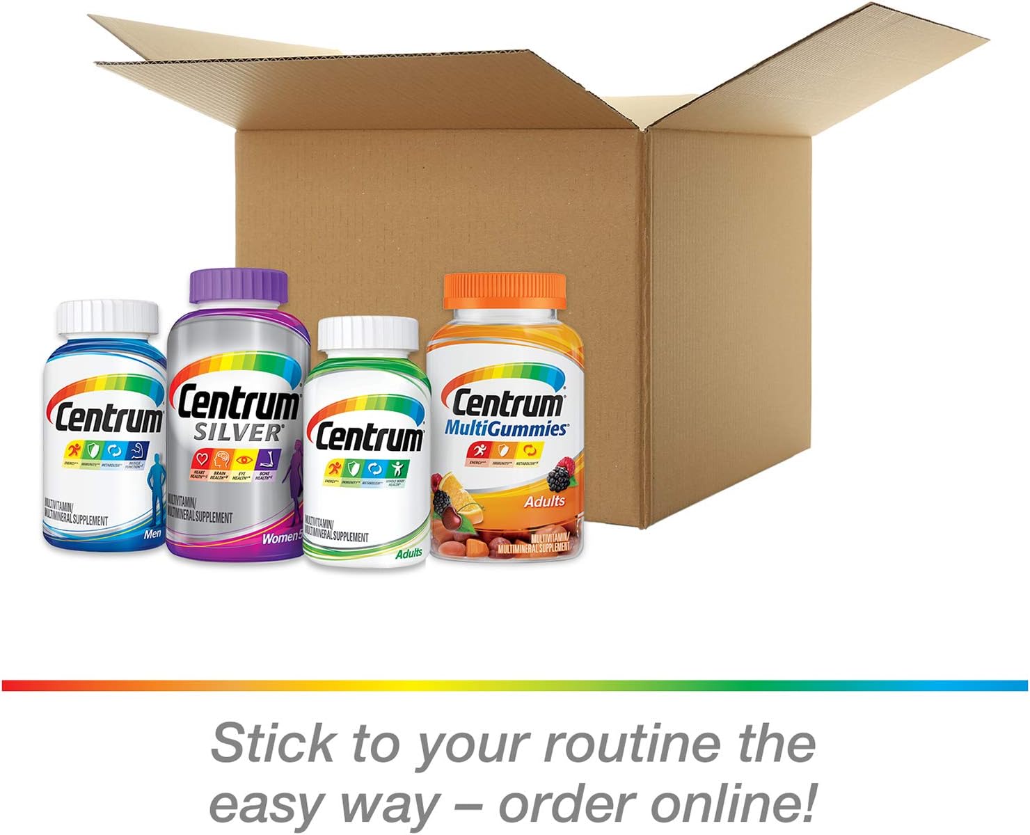 Centrum MultiGummies Multi + Omega3 (100 Count, Natural Strawberry