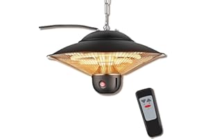 DONYER POWER Electrical Patio Heater, Ceiling Mounted, Outdoor or Indoor Use, Black, 1500W