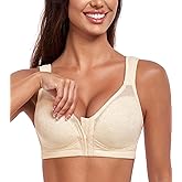 HACI Women's Front Closure Posture Bra Everyday Full Coverage Back Support Wireless Non Padded