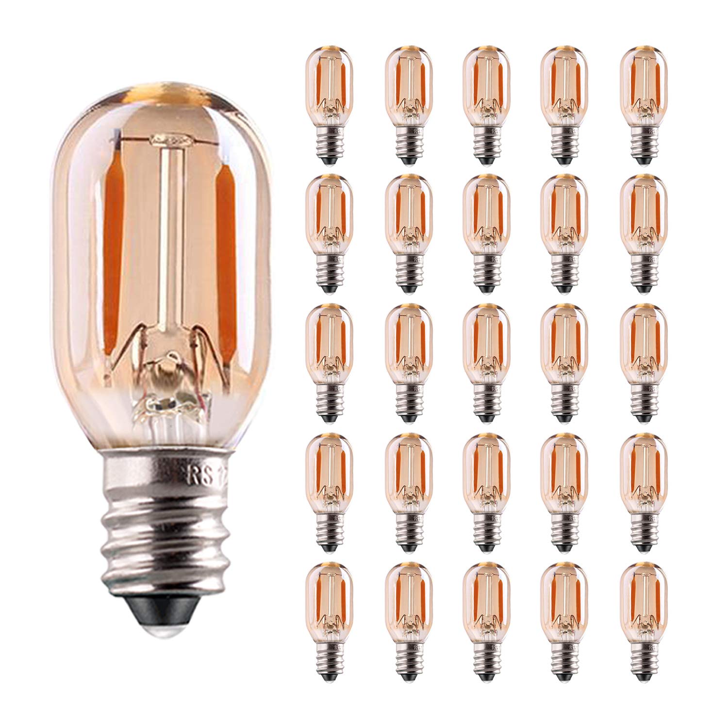 Genixgreen T22 Ampoule LED, 1W Veilleuse Tubulaire Vintage Amber Glow