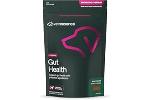 VetriScience Gut Health Chews, Probiotic Everyday Digestive Supplement for Dogs, Pet Probiotics for Digestion Support, Gas and Diarrhea, Immune Support, 1 Billion CFU Per Chew, Duck, 120 Count