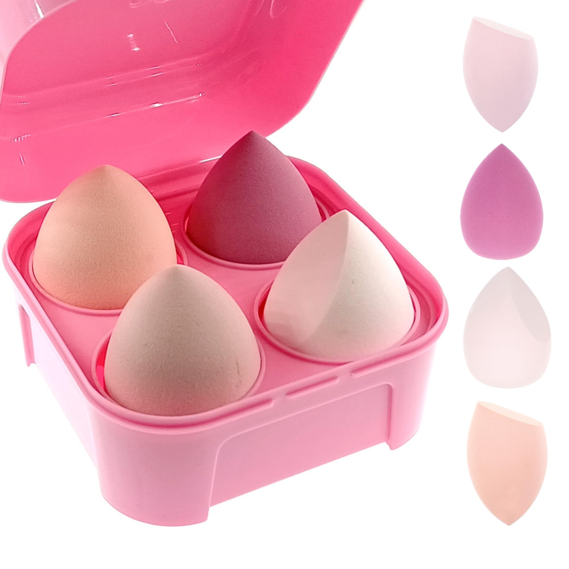 ZHIYE Makeup Sponge, 4 PCS Beauty Makeup Blending Sponges Puff Blender Foundation Sponges Concealer Sponge Applicator