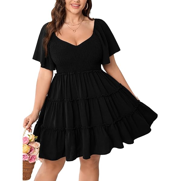 white christmas dresses Blooming Fields Floral Chiffon Peasant Mini Dress Black / L main image 1