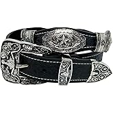 Lucazzi Cowboy Western Belt for Men - Leather Cowboy Belt for Men - Black