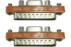 Mucalam 2X DB9 Female to DB25 Male Mini Serial Port Cable Adapter Gender Changer