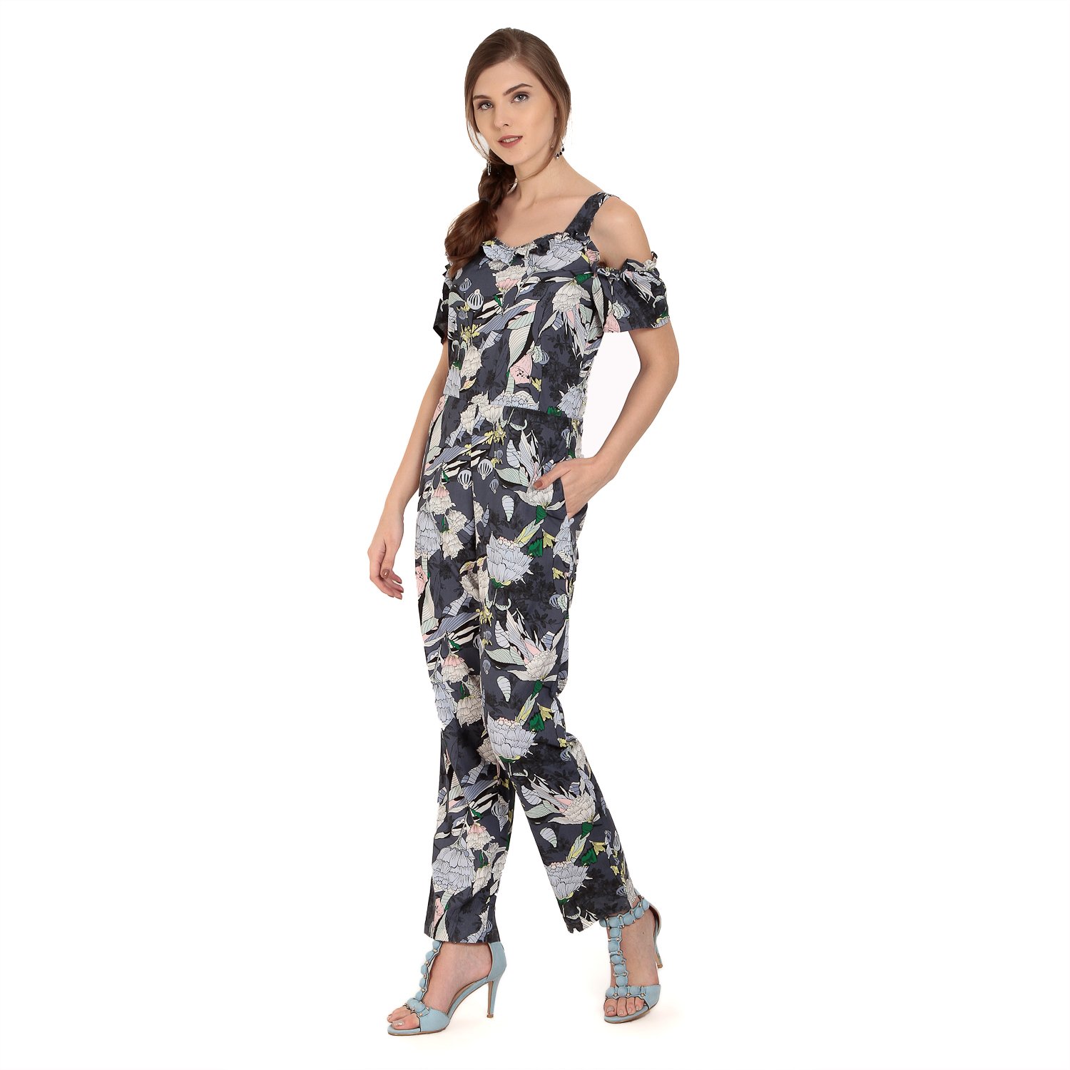 abiti bella women's rayon jumpsuit (greay)