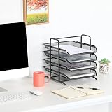 EasyPAG 4 Tier A4 Mesh In Tray Desk Organizer Black view 7