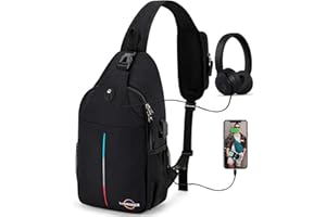 Lumesner Sling Bag Crossbody Backpack with USB Charging Port,Hiking Daypack Shoulder Bag Chest Bag for Hiking Walking Travel
