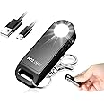 Brinyte A02 Mini EDC Keychain Flashlight Rechargeable USB-C LED Key Chain Light 125 Lumens Bright Tiny Flat Pocket Keyring Light for Camping Hiking Dog Walking Emergency Home Power Outage