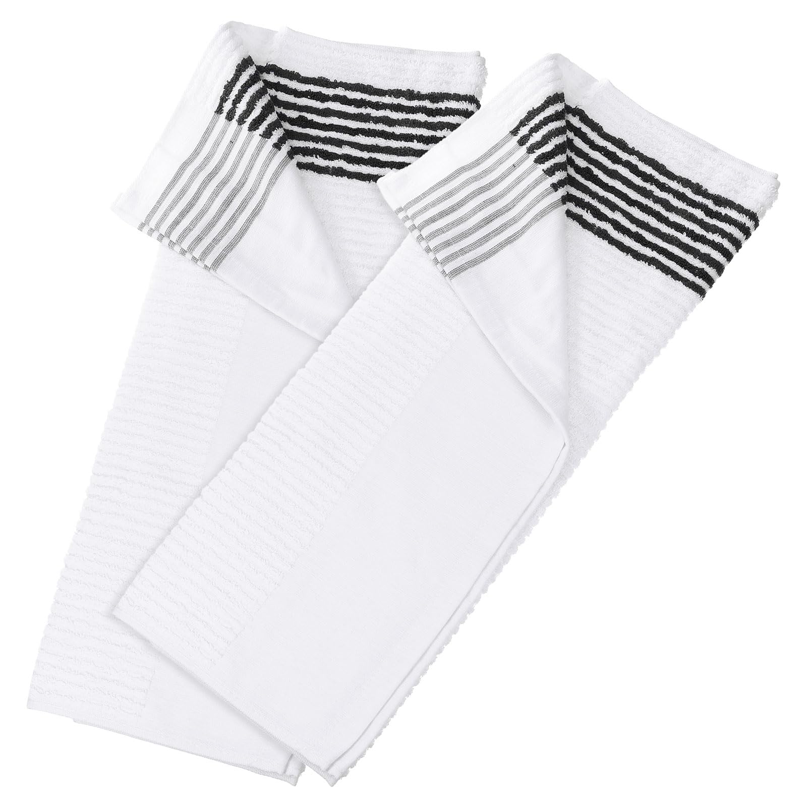 PATIKIL Large Caddy Towel 22" x 44", 2 Pcs Caddie Style Golf Towels Cotton Camping Towels for Golf Bags Golfers Tour Player Club, White-Black