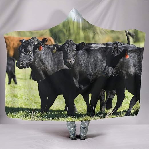 Amazon Com Barn Smile Black Angus Hooded Blanket Warmth And