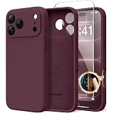 SuydanBox Magnetic for iPhone 18 Pro /17 Pro Case Silicone, Burgundy | Fit for MagSafe, Screen Protector, Full Camera Protection,Shockproof Protective Phone Case for iPhone 18 Pro/17 Pro