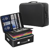 Document Organizer with Lock, Hard-Shell Fireproof and Moisture-Resistant 13-Layer Document Safe, Upgraded Insulation File Folder Organizer, Portable Home Important Document Storage, Black