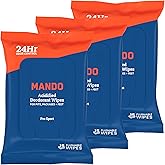 Mando Deodorant Wipes - 24 Hour Odor Control - Aluminum Free, Baking Soda Free, Skin Safe (15 Count (Pack of 3)