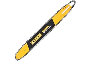 RAZEDG 18 Inch Chainsaw Bar and Carbide Chain Combo, 3/8" LP Pitch, 050" Gauge, 62 Drive Links Fits Echo Ego Poulan Greenworks Kobalt Husqvarna Ryobi and More (1 bar + 1 carbide chain)