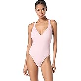 Michael Kors Womens Bon Voyage Stripe V-Neck One Piece