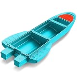 Fishing Boat, Folding Jon Boat with 3 Collapsible Modular Fishing Kayak and 2 Side&Tail Pontoons, Multipurpose Kayak Canoe, Up to 800lbs Buoyancy Suitable for 5-7 Person-Blue