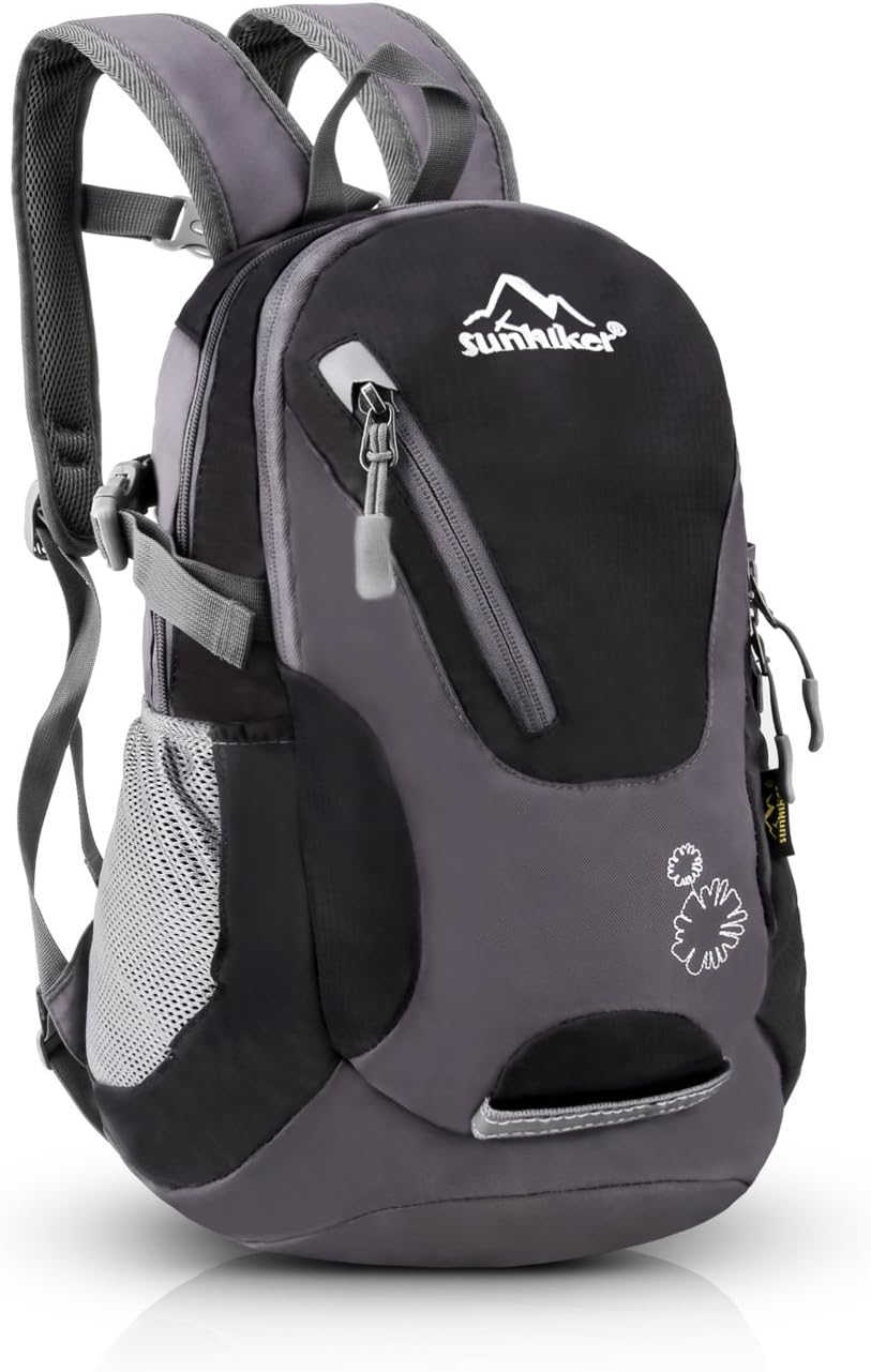 Cycling Hiking Backpack Sunhiker Water Resistant Travel Backpack Lightweight SMALL Daypack M0714 (Black)