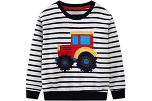 B&G-KID Toddler Boys Crewneck Sweatshirts Christmas Kids Excavator Long Sleeve Pullover Casual Santa Tops Clothes 2-7T.
