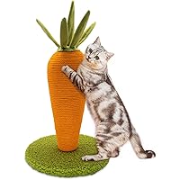 AUSCAT Cat Scratching Post, Cute Carrot Scratching Post, Nature Sisal Cat Scratcher for Indoor Cats and Kittens