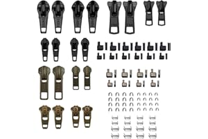 Zipper Repair Kit PRO Upgrade for YKK- Includes #4.5 & #4YG Metal Sliders + Insertion Pins for Jeans, Pants & Outdoor Gear, C