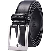 XOUXOU Men's Casual Leather Jeans Belts Classic Work Business Dress Belt with Prong Buckle for Men