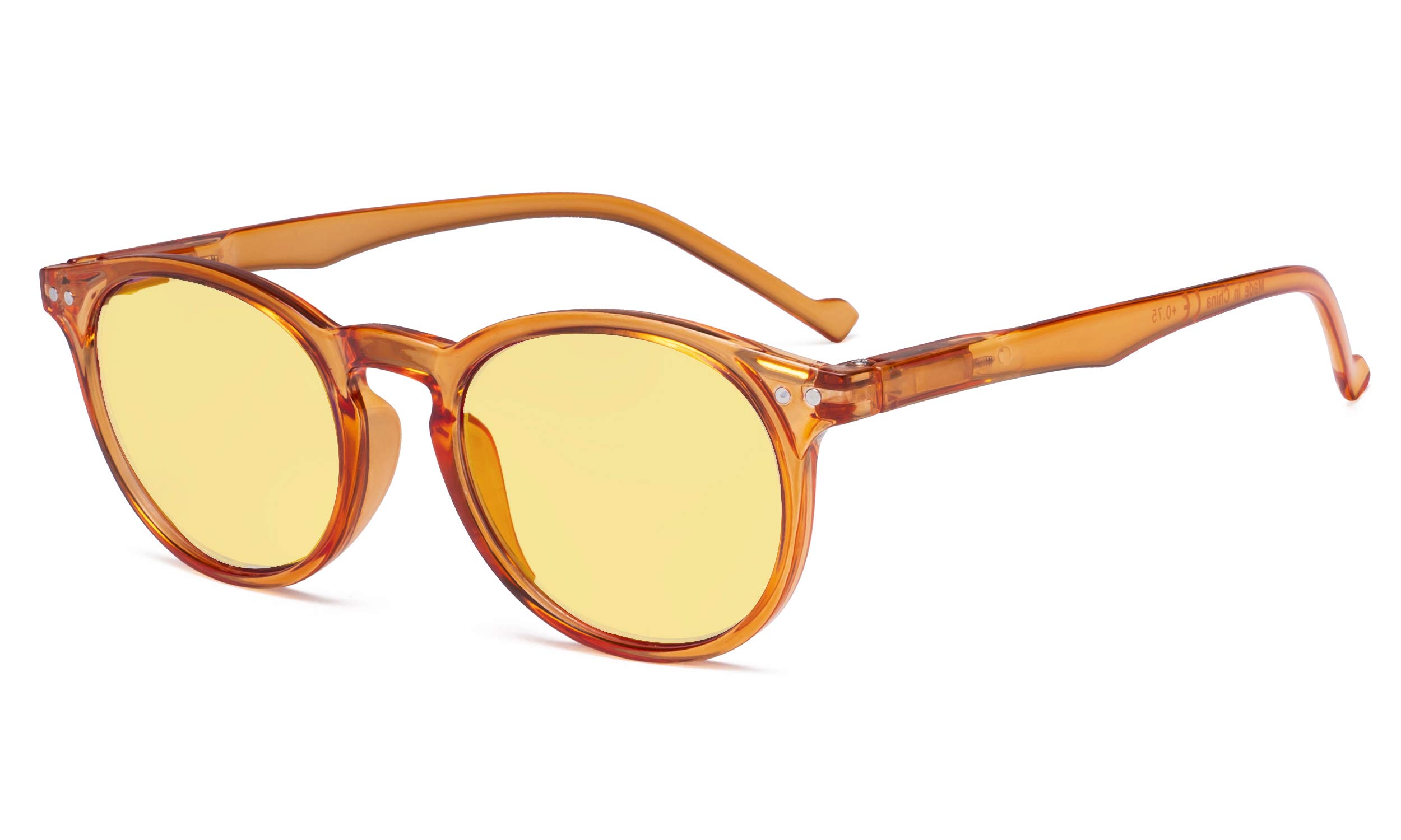Eyekepper Blue Light Blocking Glasses Women - Anti Digital Glare UV Ray Oval Round Computer Reading Glasses with Yellow Filter Lens - Orange +1.25 — image 1