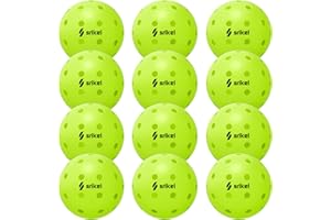 Srikel Outdoor Pickleballs - USAPA Approved Pickleball Balls, Seamless Roto-Molded Design for Durability, 4 Pack / 12 Pack, Crack-Resistant 40-Hole Pickle Balls for Beginner Intermediate Pro Player