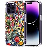 MOSNOVO Case for iPhone 14 Pro Max, [Buffertech 6.6ft Military-Grade Drop Protection] [Anti Peel Off Tech] Clear TPU Bumper Phone Case Cover Design - in The Garden