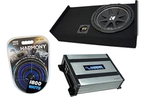 Harmony Audio Compatible with 2009-2020 Ford F-150 Super Cab Truck Kicker Bundle Comp C12 Single 12" Sub Box Enclosure & Harmony HA-A400.1 Amp