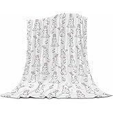 ARESD Bunny Blankets Easter Throw Blanket, Cute Bunny Bird with Heart Fleece Flannel Blanket for Bedroom Living Rooms Couch Sofa Bed Decorations 50X60 Inches