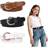 Mikovivi Girls Leather Belts Size 10-12, Skinny Leather Belt Clothing Accessories for Girl Jeans Dresses
