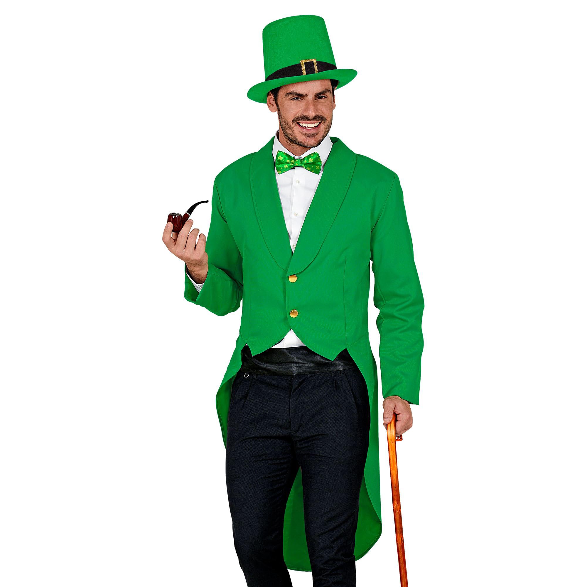 Widmann 48201 48201-St. Patricks Day Parade Frack, Green, Irish Holiday, Goblin, Circus Director, Costume, Carnival, Themed Party, Men, Multi-Colour, S