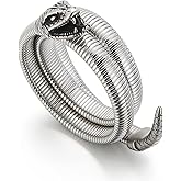 Klapgo Stainless Steel Headed Snake Charm Cuff Bangle for Men and Women, Gothic Style Animal Retro Bracelet Jewelry, Gift for Him, Ideal for Father's Day