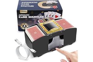 Lineba Card Shuffler 2 Deck, USB-C/Battery-Powered Automatic Playing Card Shuffler for UNO Poker Home Card Games