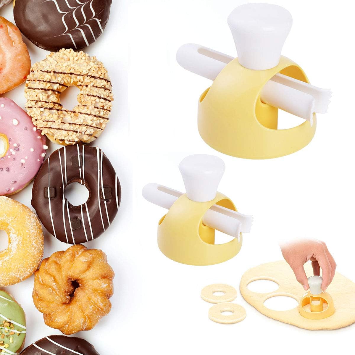 Donut Maker, 2 Pack Donut Hole Cutter with Dipping Plier