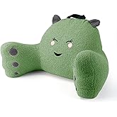 AJICONG Reading Pillow for Sitting in Bed Couch Teens/Adult, Back Rest Pillow for Sitting Up in Bed with Shredded Memory Foam, Includes Arms and Washable Cover (Green)