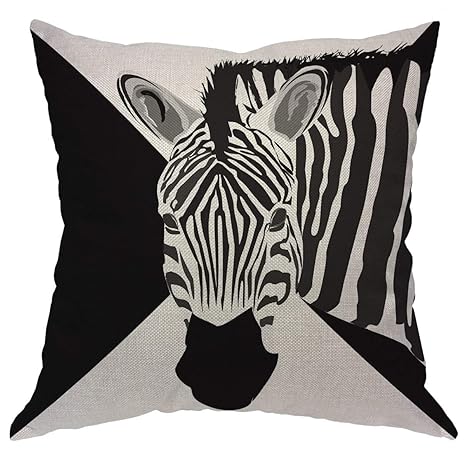 Amazon Com Ntjpmy Zebra Decorative Pillow Case Wild Animal Black