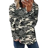 Angerella Women's Casual Loose Fit Pocket Shirts Printed Tops