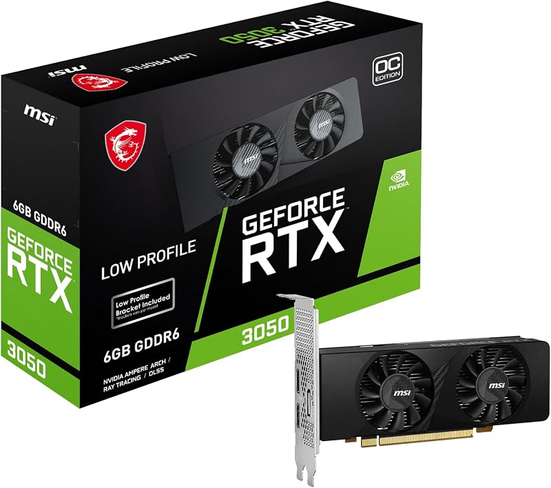 MSI GeForce RTX 3050 LP 6G OC Gaming Graphics Card 6GB GDDR6 PCIe 4.0