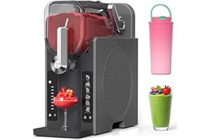 WIZAURA Slushie Machine, Slushy for Home No Ice Need, Soft Serve Ice Cream Maker & Margarita Machine, Auto-Cleaning, 6 Presets for Milkshakes, Frappés, Frozen Drink and More, Black, 1 Insulated Cup