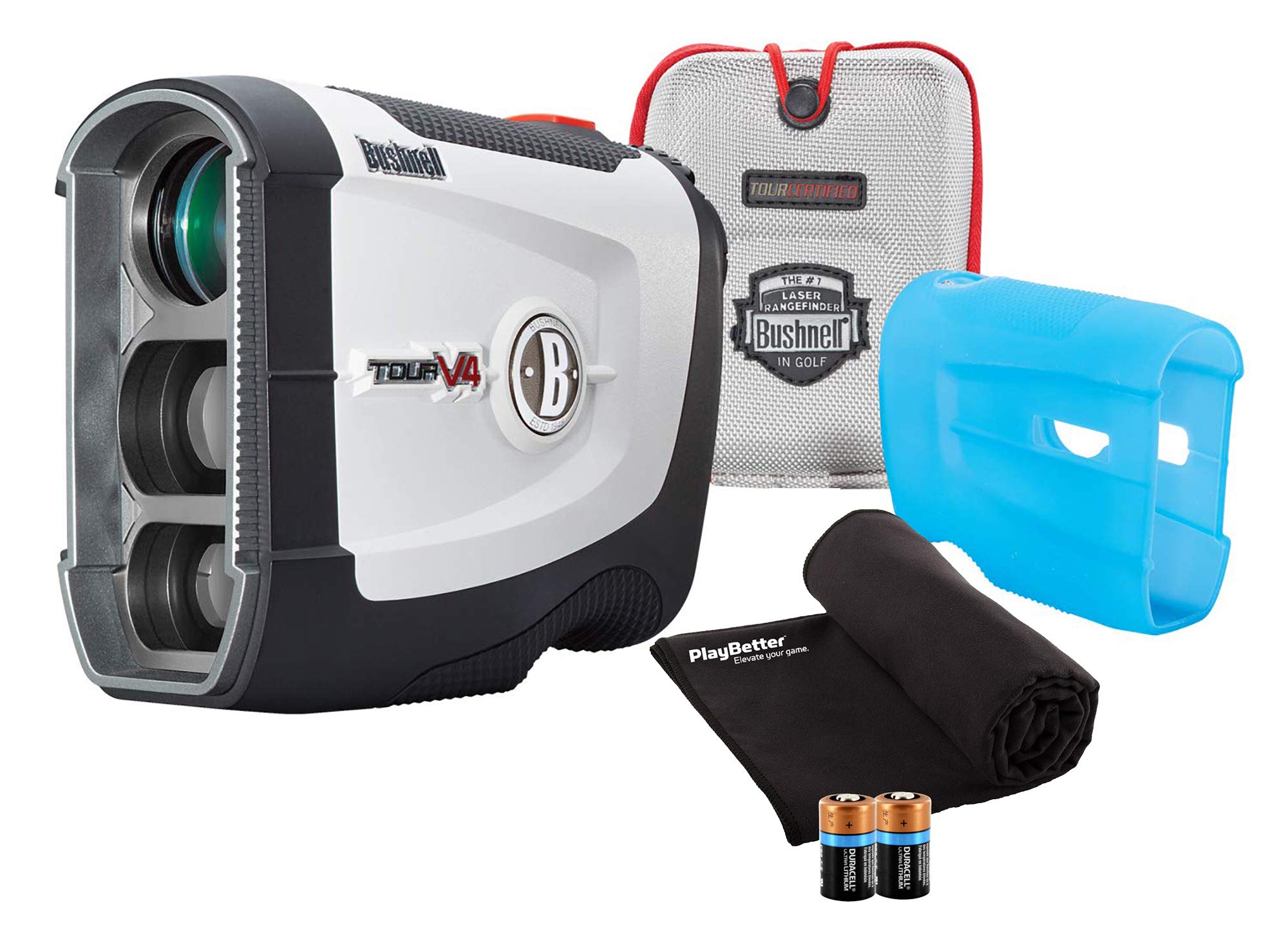 Bushnell Tour V4 Standard Golf Rangefinder Patriot Pack Bundle
