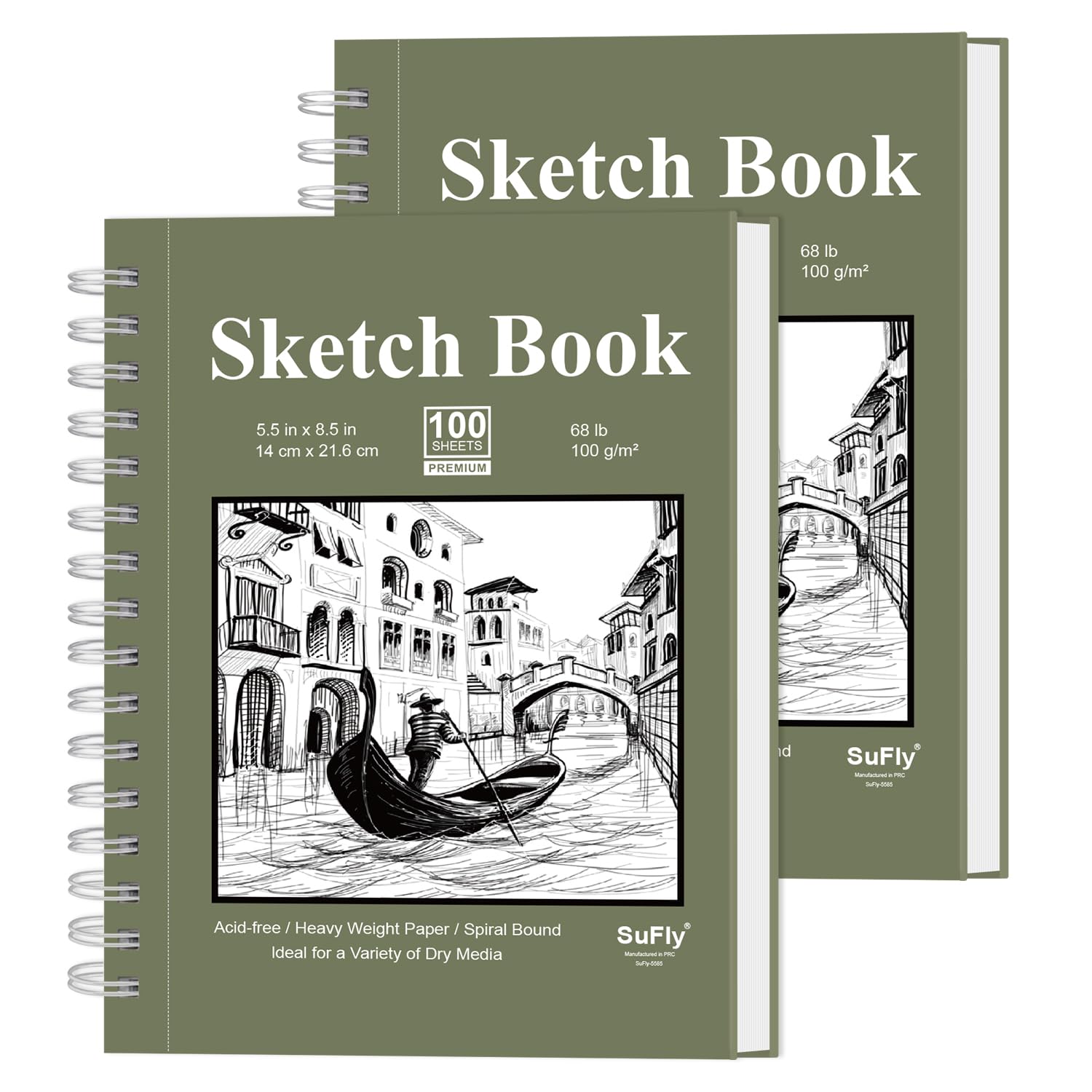 Photo 1 of SuFly Small Sketch Book 5.5"x8.5", 2-Pack Mini Sketchbook, Spiral Bound Sketchbook Hardcover with 200 Sheets of 68lb/100gsm Mini Drawing Pad Paper, Small Sketch Pads for Drawing for Adults & Kids.