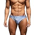 YUZHOU Mens Bikini Swimwear Low Rise Swim Briefs Solid Bathing Suit Sexy Swimsuit with Elastic Drawstring