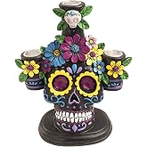 Bechivie Day of The Dead Taper Candle Holder, Ofrenda Decorations for Altar | 8.4