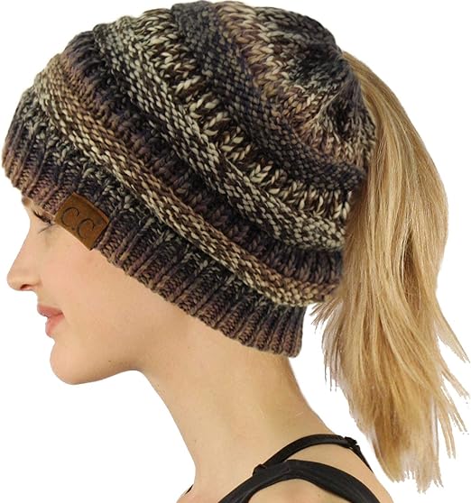 stocking cap with hole for ponytail